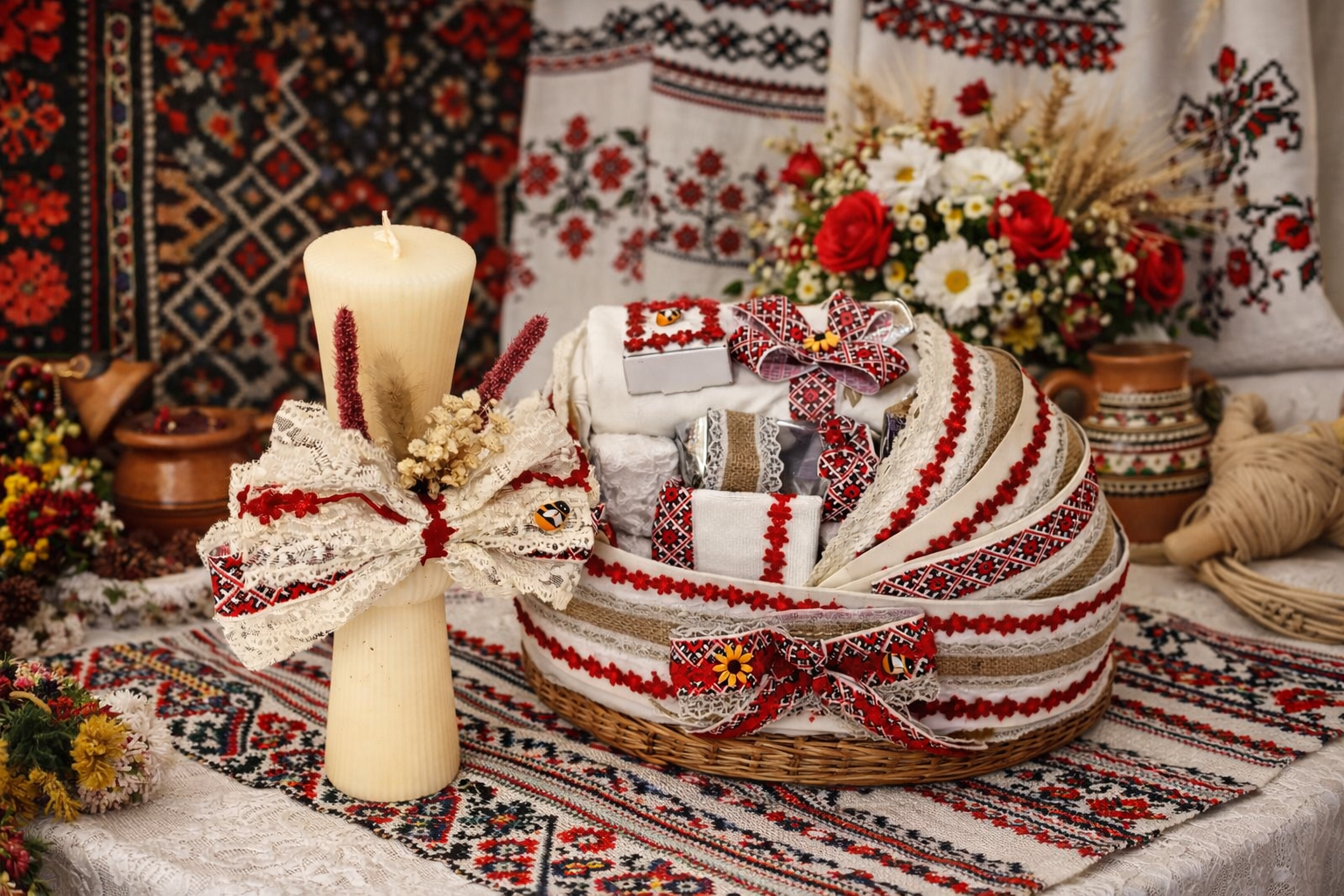 Lumânare botez tradițional și trusou
